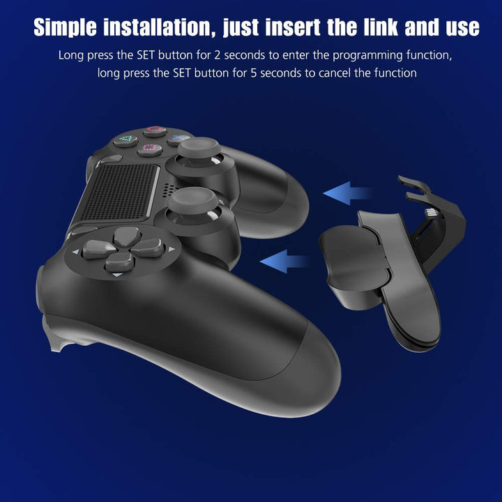 Paddles for PS4 Controller, Back Button Attachment for PS4 Controller, TURBO Function/Memory Function/Plug And Play, PS4 controller accessories