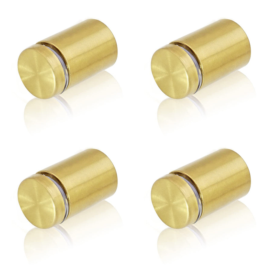 3/4 x 1-1/4 Sign Standoff Screws Gold Wall Standoff Mounts, Acrylic Standoff Screws Glass Standoff Sign Standoffs Acrylic Wall Mount Hardware Kit for Glass Acrylic Signs Boards - 4 Pcs