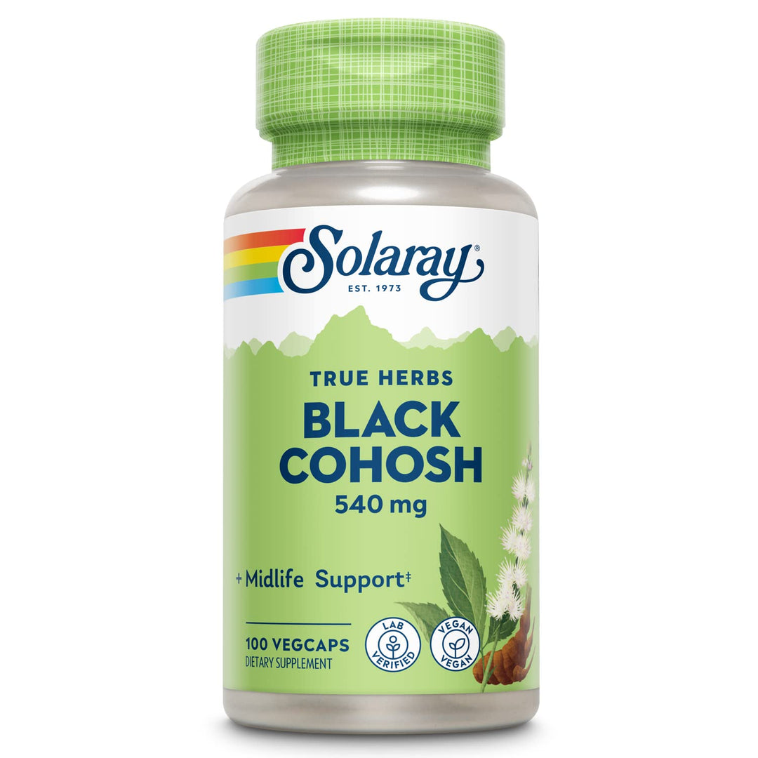 Black Cohosh 540 mg | Womens Health & Menopause Support Supplement | Whole Root | Non-GMO, Vegan & Lab Verified | 180 VegCaps