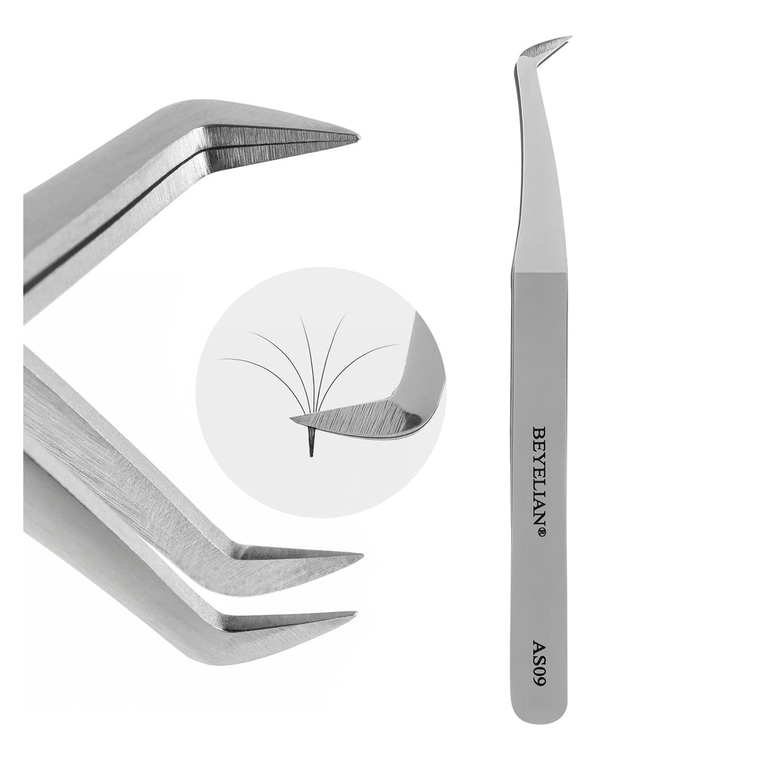 Curved Eyelash Extension Tweezers for 3D-6D Volume Lash Application (#AS09)