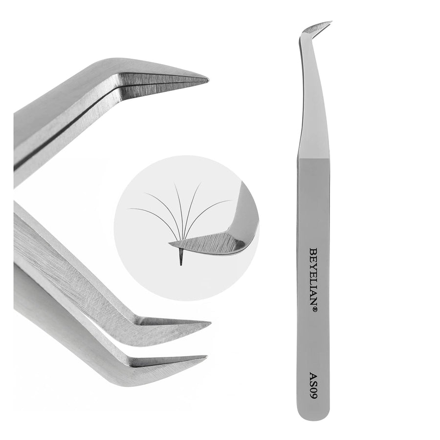 Curved Eyelash Extension Tweezers for 3D-6D Volume Lash Application (#AS09)