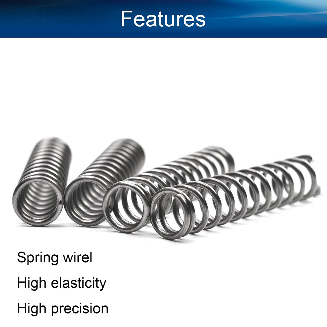 Compressed Spring,Spring Steel Small Coiled Extension Spring for Ball Pen Wire Dia 1mm OD 8mm Length 40mm 20Pcs