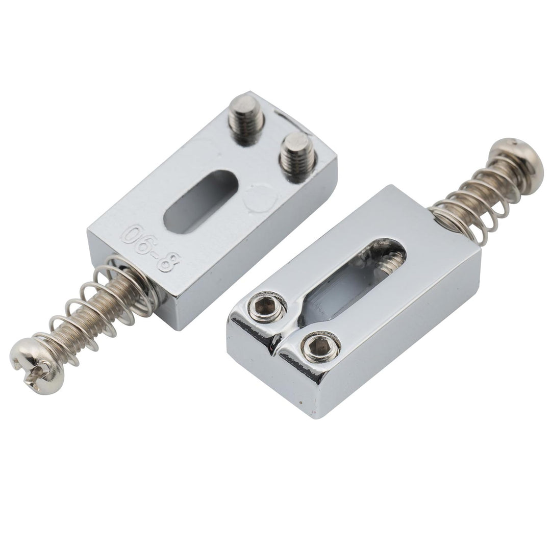 Pro 10.5mm Modern Style Zinc Alloy Bridge Saddles for Strat Tele Electric Guitar, Chrome (Set of 6)