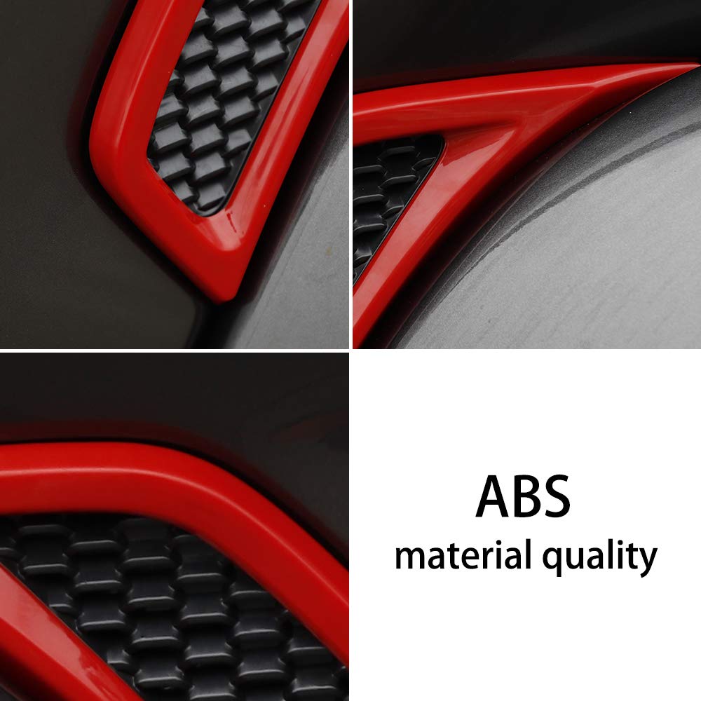 Wheel Eyebrow Side Air Conditioning Vent Decoration Cover Trim for Jeep Wrangler JL JLU Gladiator JT 2018-2024(2pcs,red,ABS)
