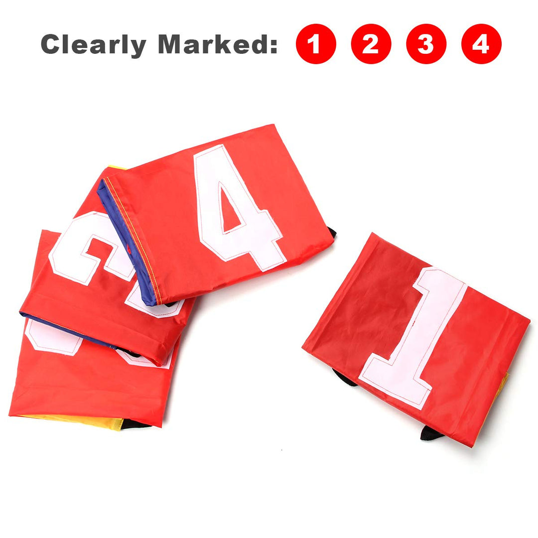 4 Pack Sack Race Bags 26.4 Hx12.6 W, Sack Race Bag Set for Kids with Figure Marked, Great for Outdoor Party Activities, Picnics, Birthday Parties, Family Reunions