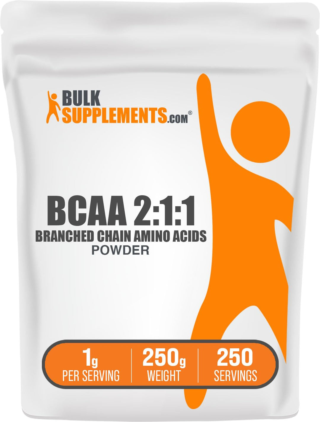 .com BCAA 2:1:1 Powder - Branched Chain Amino Acids, BCAA Supplement, BCAAs Amino Acids Powder - Unflavored & Gluten Free, 1000mg per Serving, 250g (8.8 oz) (Pack of 1)
