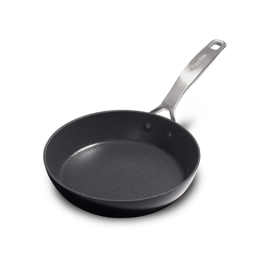 SearSmart Hard Anodized Healthy Ceramic Nonstick, 8 Frying Pan Skillet, PFAS-Free, Textured Surface, Dishwasher Safe, Black