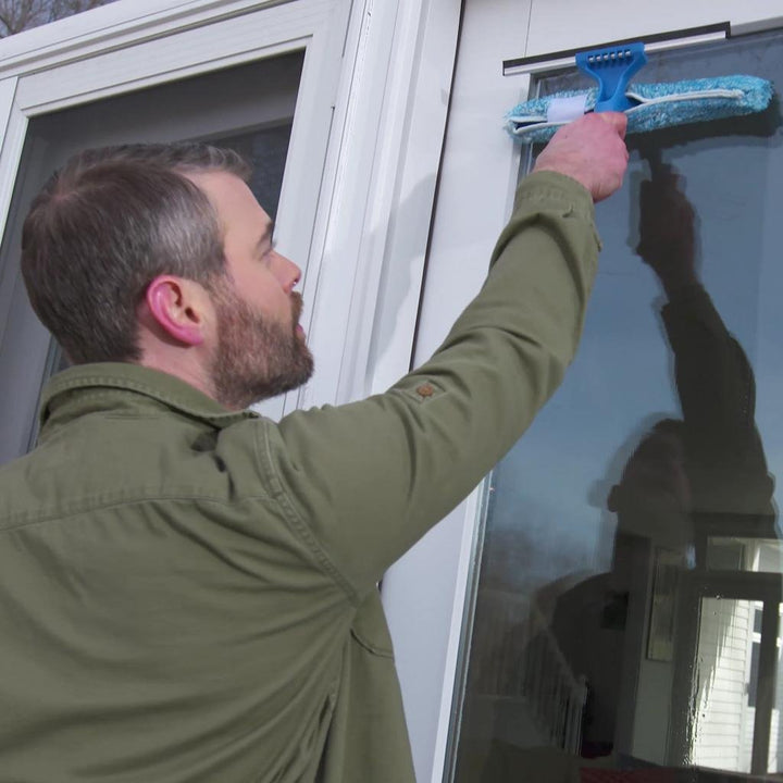 Unger Professional 6 Window Cleaning Tool: 2-in-1 Microfiber Scrubber and Squeegee