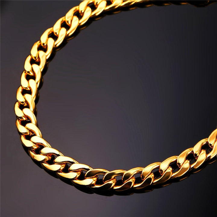 Barefoot Jewelry 18K Gold Plated Cuban Chain Anklet Women/Men Foot Bracelet, 22-27 CM Long