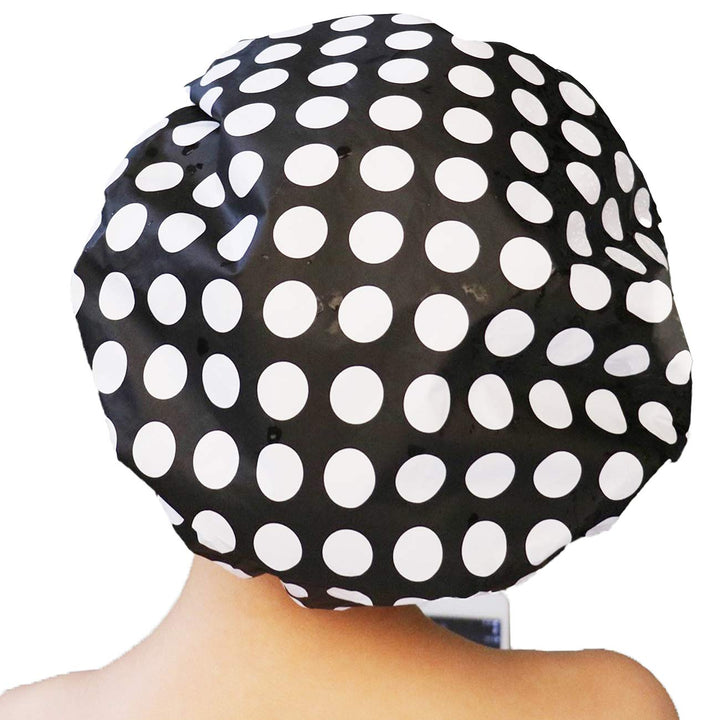 2 Pack Microfiber Lined Shower Caps For Women Waterproof Reusable Bath Caps Breathable and Washable Spa Hat Terry Iined Shower Hat Designed for Large, Long Hair Women with Elastic Band