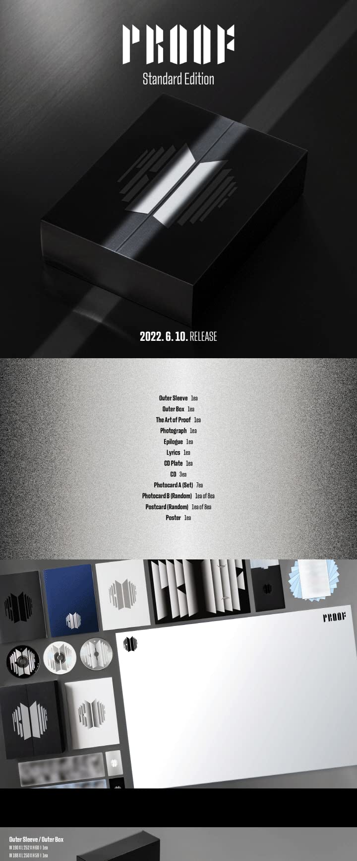 BTS Proof Anthology Album SET(Standard+Compact) Edition Contents+1p Folding Poster On Pack+Tracking Sealed