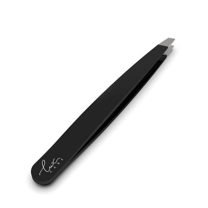 LuxCare Stainless Steel Tweezer for Eye Brows - Slant Tip Tweezer for Women and Men - Great Anti-Rust Precision Tweezer for Ingrown Hair, Facial or Chain Hair, Splinter - Versatile Surgical Tweezer