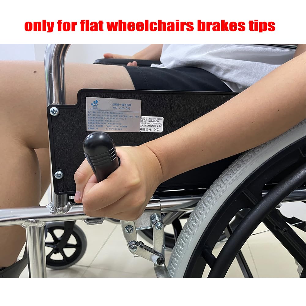 Wheelchair Brakes Handle Cover for 0.67 Flat Wheel Lock Grips Replacement, Set of 2 (Black-1)