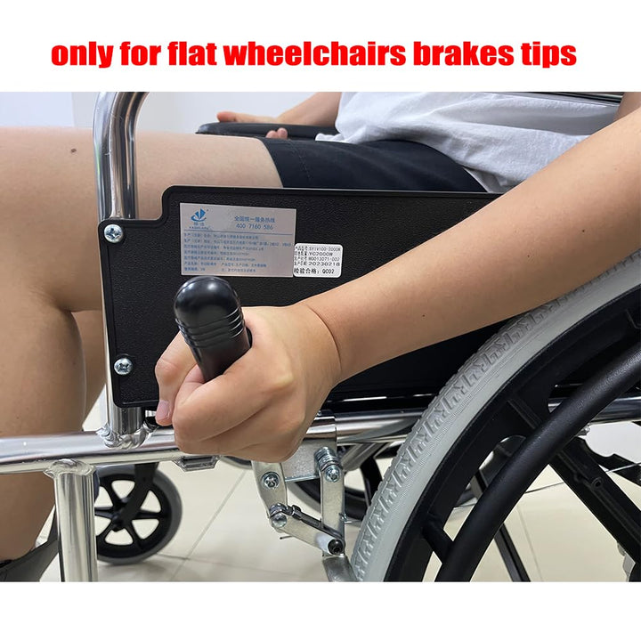 Wheelchair Brakes Handle Cover for 0.67 Flat Wheel Lock Grips Replacement, Set of 2 (Black-1)