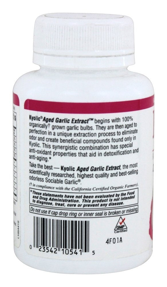 Aged Garlic Extract Formula 105, Detox and Anti-Aging, 100 Capsules (Packaging May Vary)