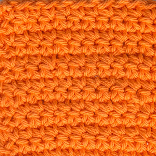 10200101628 Sugar 'N Cream The Original Solid Yarn, 2.5oz, Medium 4 Gauge, 100% Cotton - Hot Orange - Machine Wash & Dry