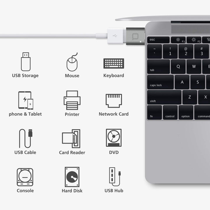 USB-C to USB 3.0 Adapter,Thunderbolt 3 to USB Female Adapter OTG for MacBook Pro2019,MacBook Air 2020,iPad Pro 2020,More Type-C Devices(Space Gray)
