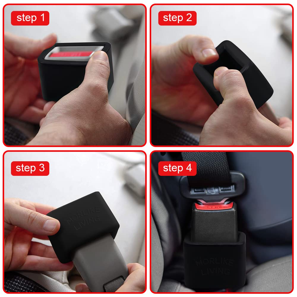 Morlike Silicone Belt Buckle Holder Booster (Black-1 Pack)