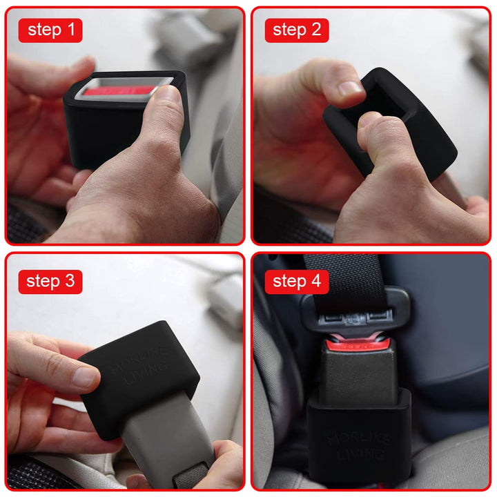 Morlike Silicone Belt Buckle Holder Booster (Black-1 Pack)
