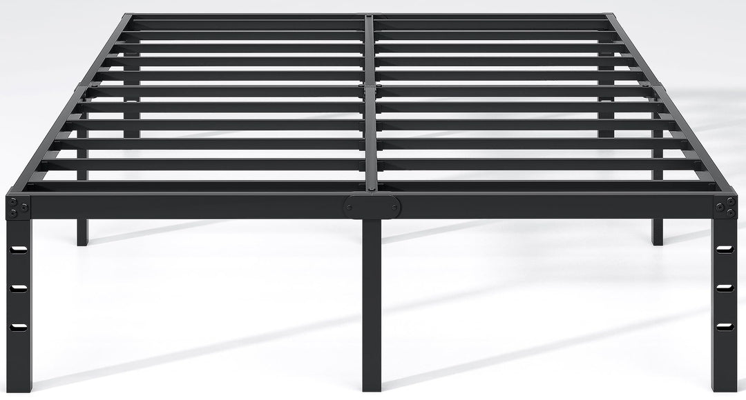 Metal Bed Frame,Queen Size Bed Frame with Storage Space,Heavy Duty Sturdy Mattress Foundation,Easy Assembly,No Box Spring Needed, Black,14 Inch,Queen