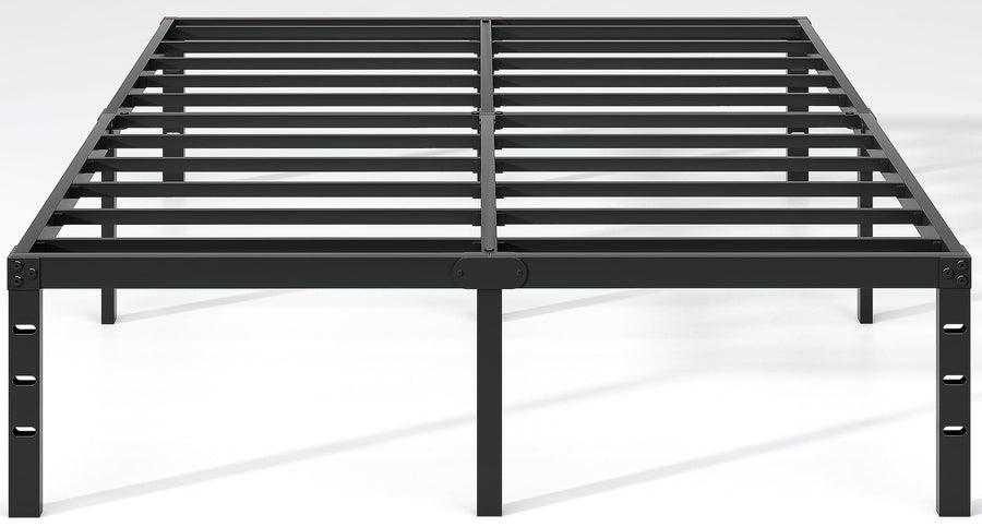 Metal Bed Frame,Queen Size Bed Frame with Storage Space,Heavy Duty Sturdy Mattress Foundation,Easy Assembly,No Box Spring Needed, Black,14 Inch,Queen