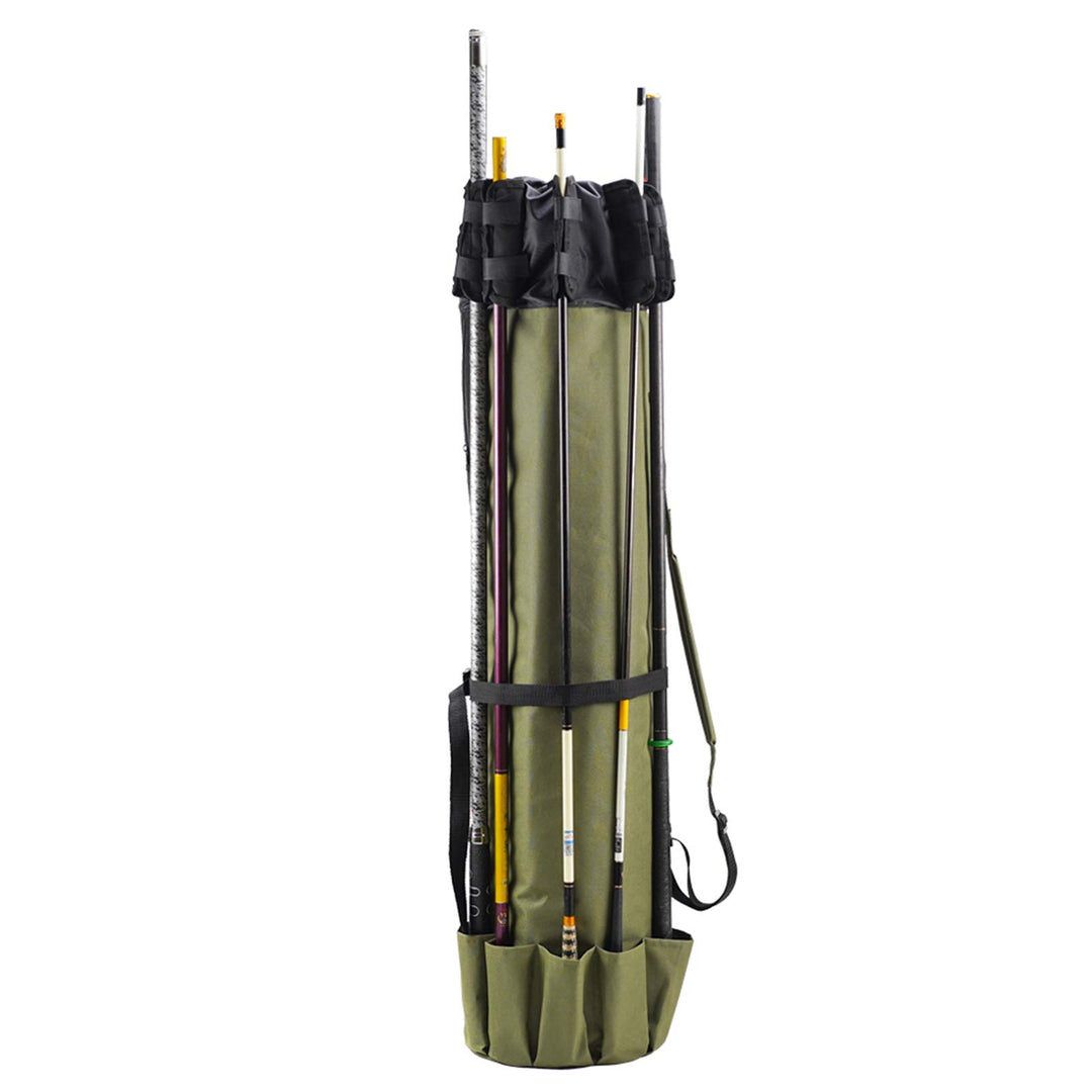 Fishing Rod Cases for Men, 48.5 x 13.5 Fishing Bag, Holds 5 Poles&Tackle, Fodable Fishing Rod & Reel Organizer
