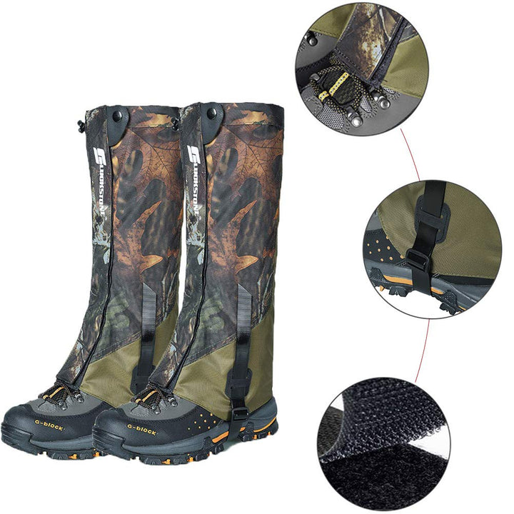Leg Gaiters, Boot Gaiters Waterproof Leg Gaiters for Men and Women Anti-Tear Oxford Fabric for Outdoor Hiking Walking Hunting Snow Skiing Camping Climbing Mountain