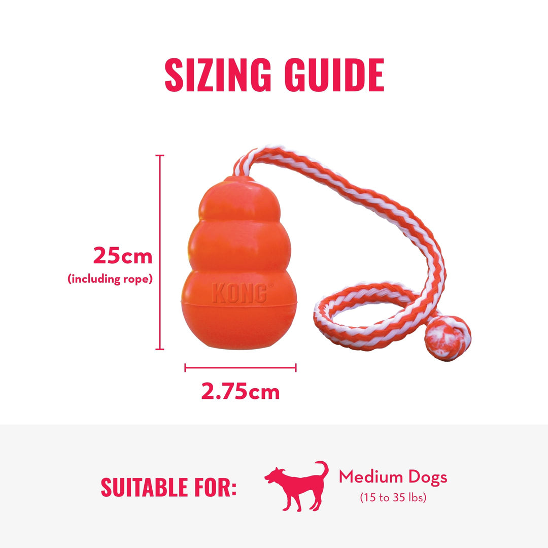 Aqua Floating Fetch Toy - Dog Floating Toy for Water Retrieval, Play, Exercise & More - Natural Rubber Dog Toy with Foam Interior & Rope for Farther Throwing - Orange, for Medium Dogs