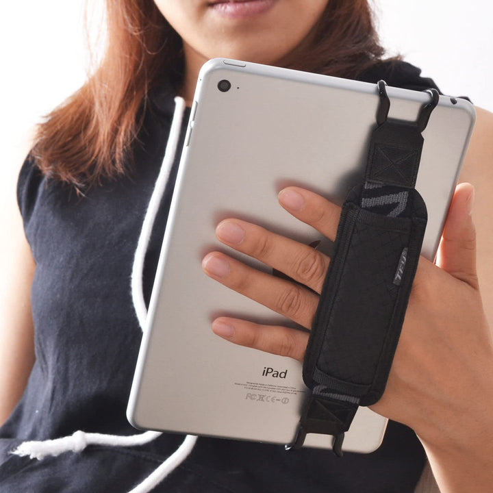 Tablet Security Hand Strap Holder, Compatible with iPad (iPad Mini & Mini 5 & Mini 6 / iPad Air 4 / iPad Air 5 / iPad Pro 9.7Inch) - Samsung Tablets - Nexus 7 / Nexus 10 and More (Black)
