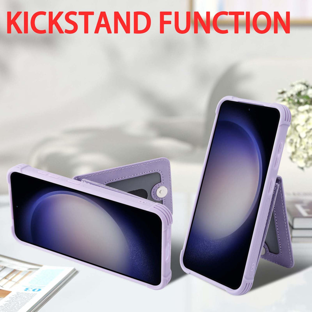 Wallet Case Compatible for Samsung Galaxy S24 Plus for Women and Men,Leather Magnetic Clasp Flip Folio Phone Cover with Credit Card Holder and Coin Pocket,Clove Purple