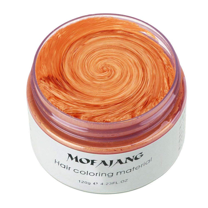 Unisex Hair Wax Color Dye Styling Cream Mud, Natural Hairstyle Pomade, Washable Temporary,Party Cosplay (Orange)