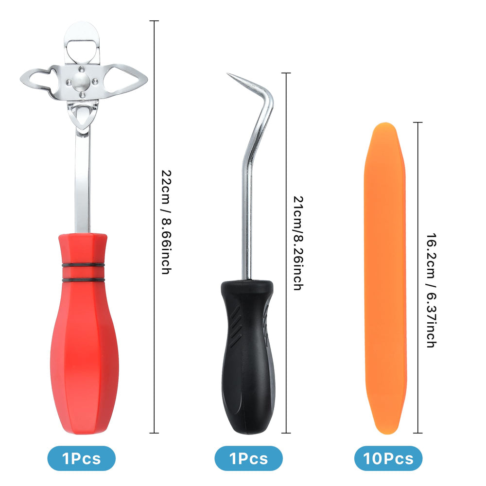 12 Pieces Windshield Installation Tools Kit, Included 1 Pcs Widshield Installing Tool, 1 Pcs Cotter Pin Puller and 10 Pcs Installation Setting Tool, Perfect for Installing Windshield Gasket