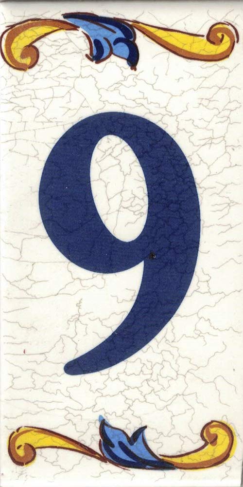 - House number - Number for house, Glazed ceramic, Hand painted spanish technique, Names and Addresses (9)