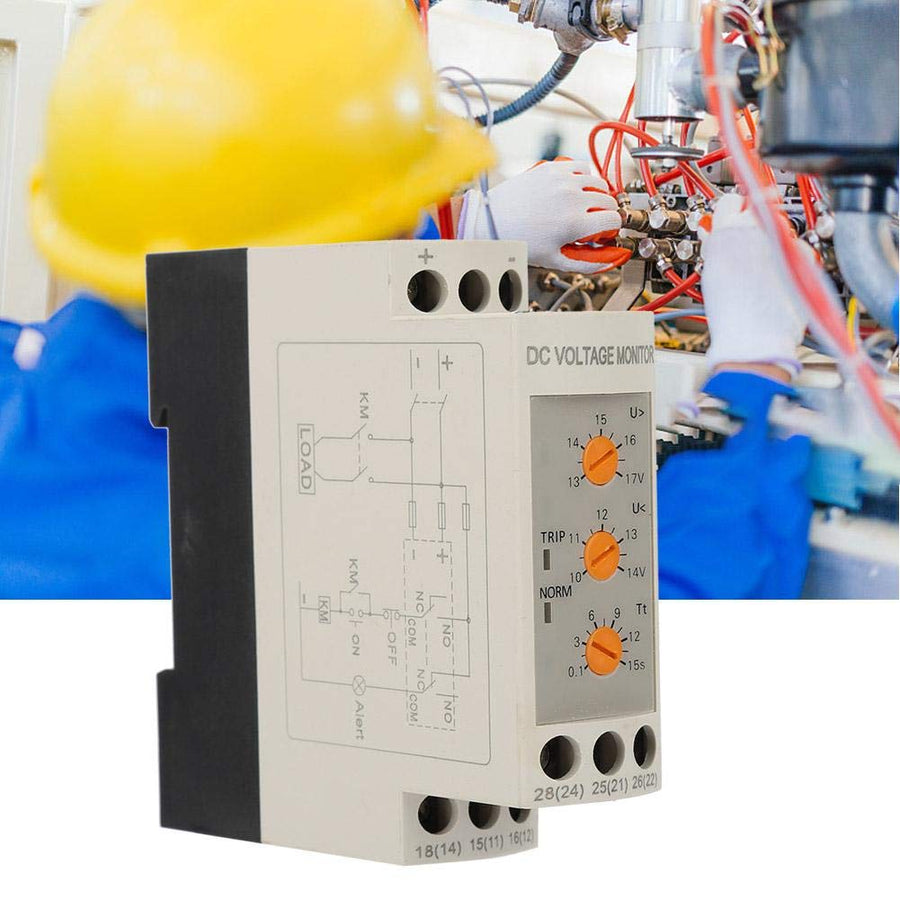 Voltage Monitoring Relay Over-Voltage and Under-Voltage Relay 35MM Rail 13-17V 10-14V(DC12V)