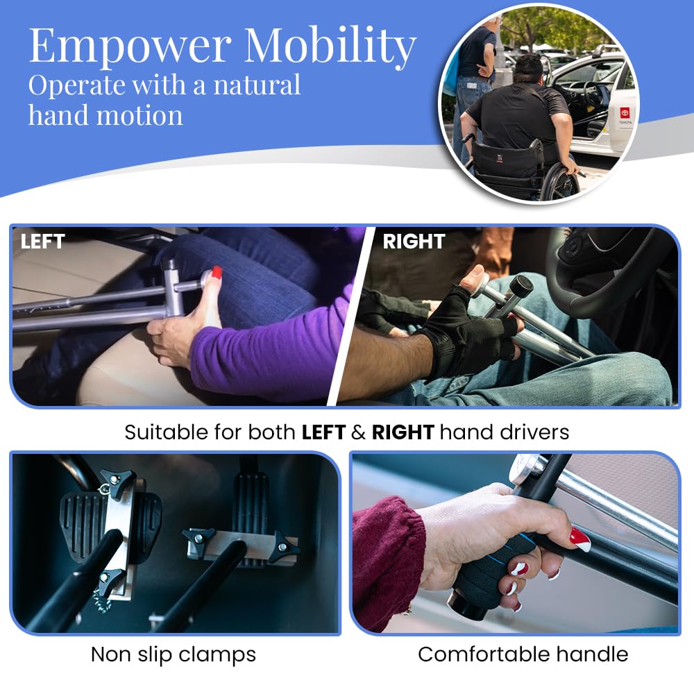 QuicStick Portable Car Hand Controls for Disabled Drivers, Handicap Driver Hand Control, Hand Controlled Car, Portable Hand Controls for Vehicles for Temporary or Permanent Disability