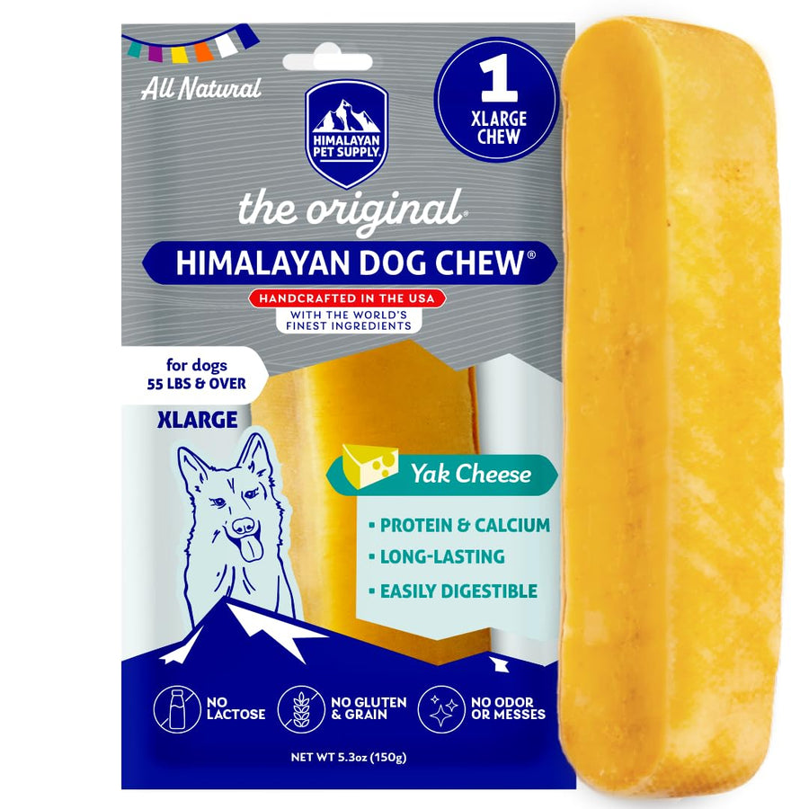 Original Yak Cheese Dog Chew, 1 X-Large Stick, 5.3 oz, Gluten Free, Healthy Dog Treats, Grain & Lactose Free 100% Natural, Long Lasting Dog Chews for Dogs Over 55 lbs