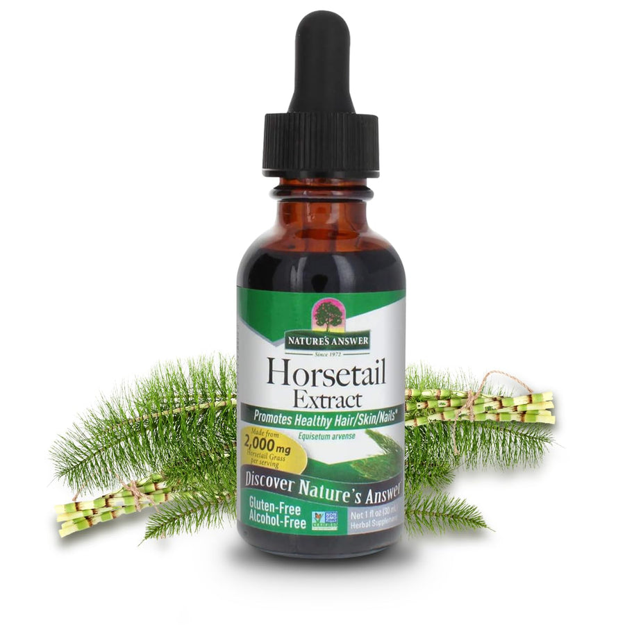 Alcohol-Free Horsetail Herb Extract Supplement, 1-Fluid Ounce | Hair, Skin, & Nails Support | Promotes Urinary Tract Health | Strengthen Joints