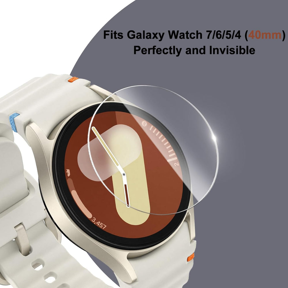 4 Pack Galaxy Watch 7 / Galaxy Watch 6/5/4 Screen Protector 40mm, Waterproof Tempered Glass Screen Protector Cover Compatible with SAMSUNG Galaxy Watch 7/6/5/4 40mm Smartwatch