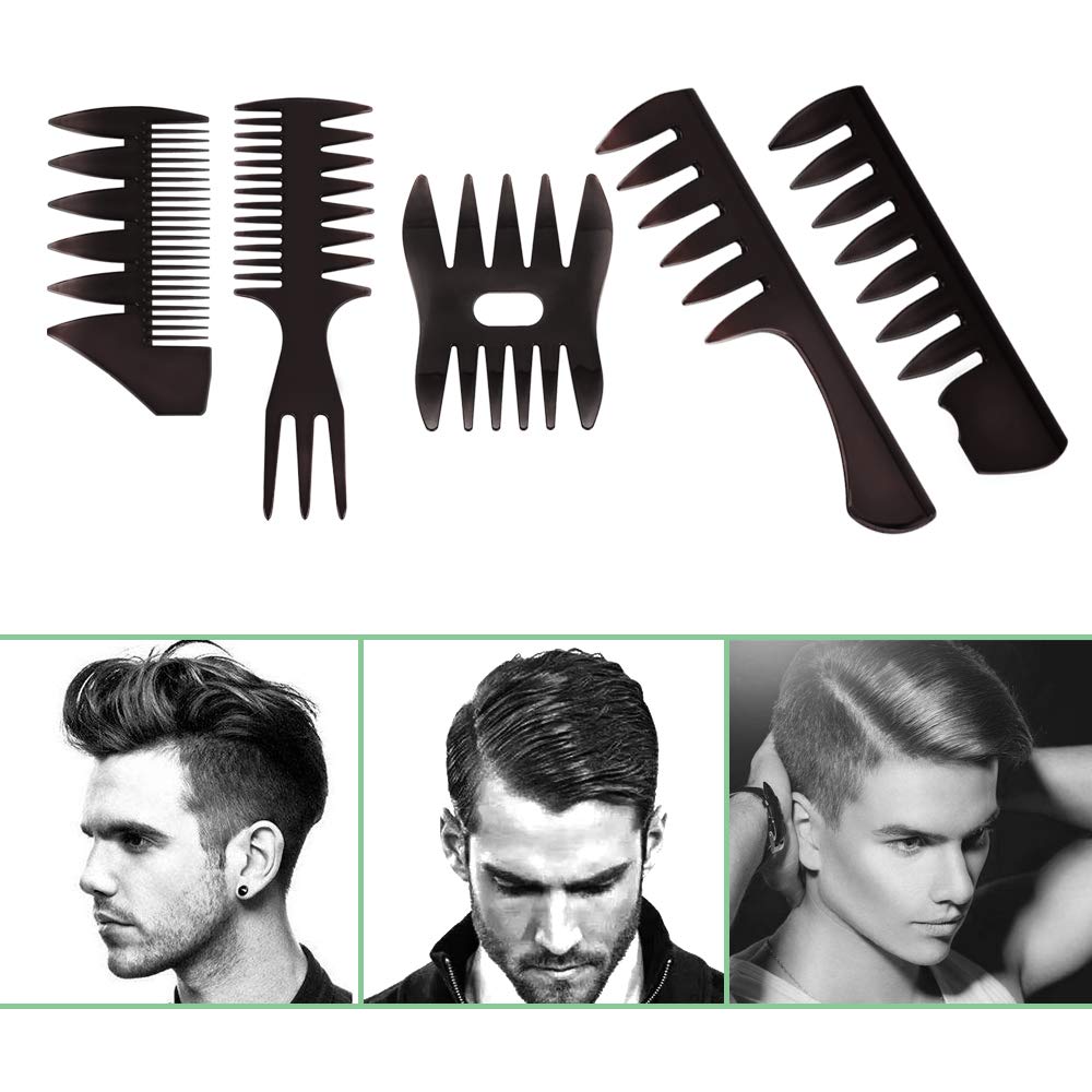 Mens Styling Comb,10Pcs Double Side Tail Combs with Afro Pick Barber Wide Tooth Comb,Professional Shaping & Wet Pick Pompadour Comb for Men Ladies Hair Hairstyle