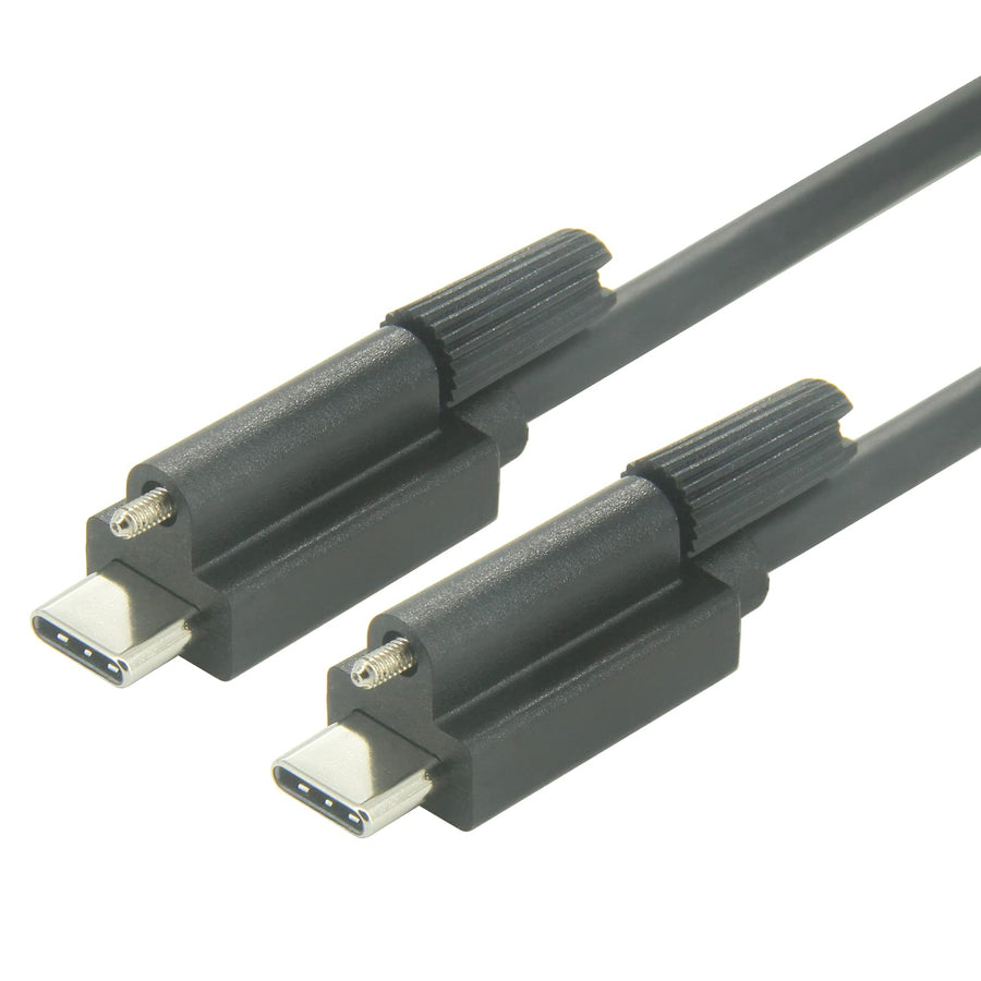 Screw Locking USB C to USB-C Cable 5A USB 3.1 Gen 2 Type C Cable with 10Gbps Data Sync and 100W Power Delivery for Industry Camera and More C Interface Devices (3.3Ft,1.0M)