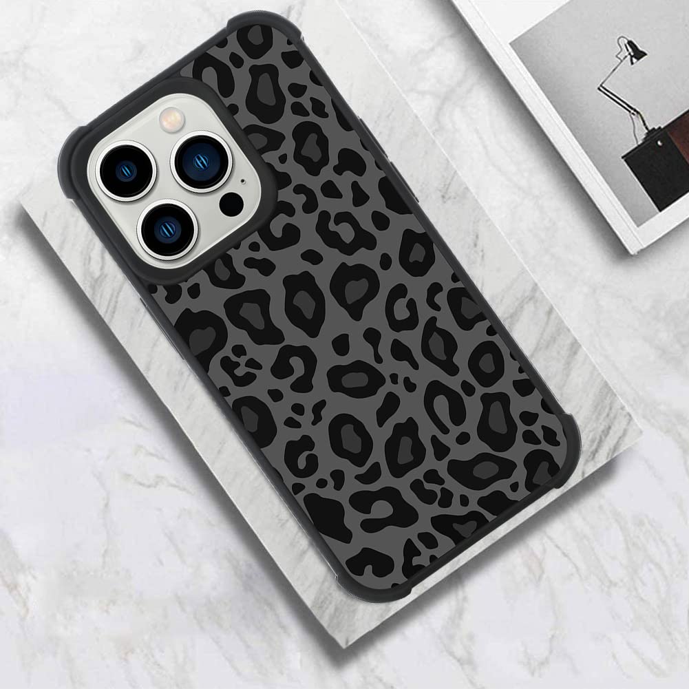Case Compatible with iPhone 14 Pro Max,Black Leopard Design,Tire Texture Non-Slip +Shockproof Rugged TPU Protective Case for iPhone 14 Pro Max 6.7 Inch (2022) Leopard Pattern