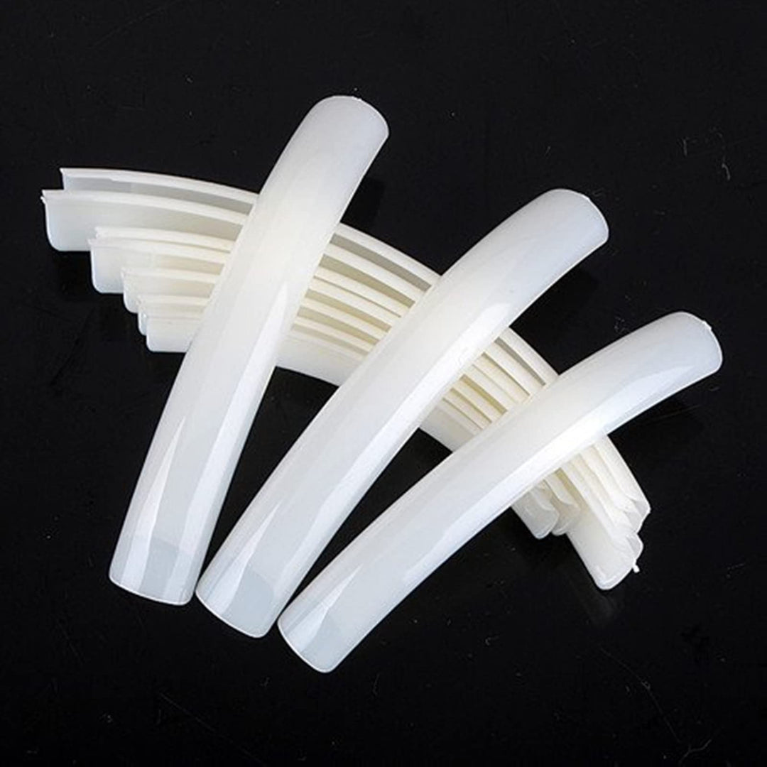10x Extra Long Acrylic UV Gel French False Nail Art Design Salon Tips Natural by Nicky's Gift