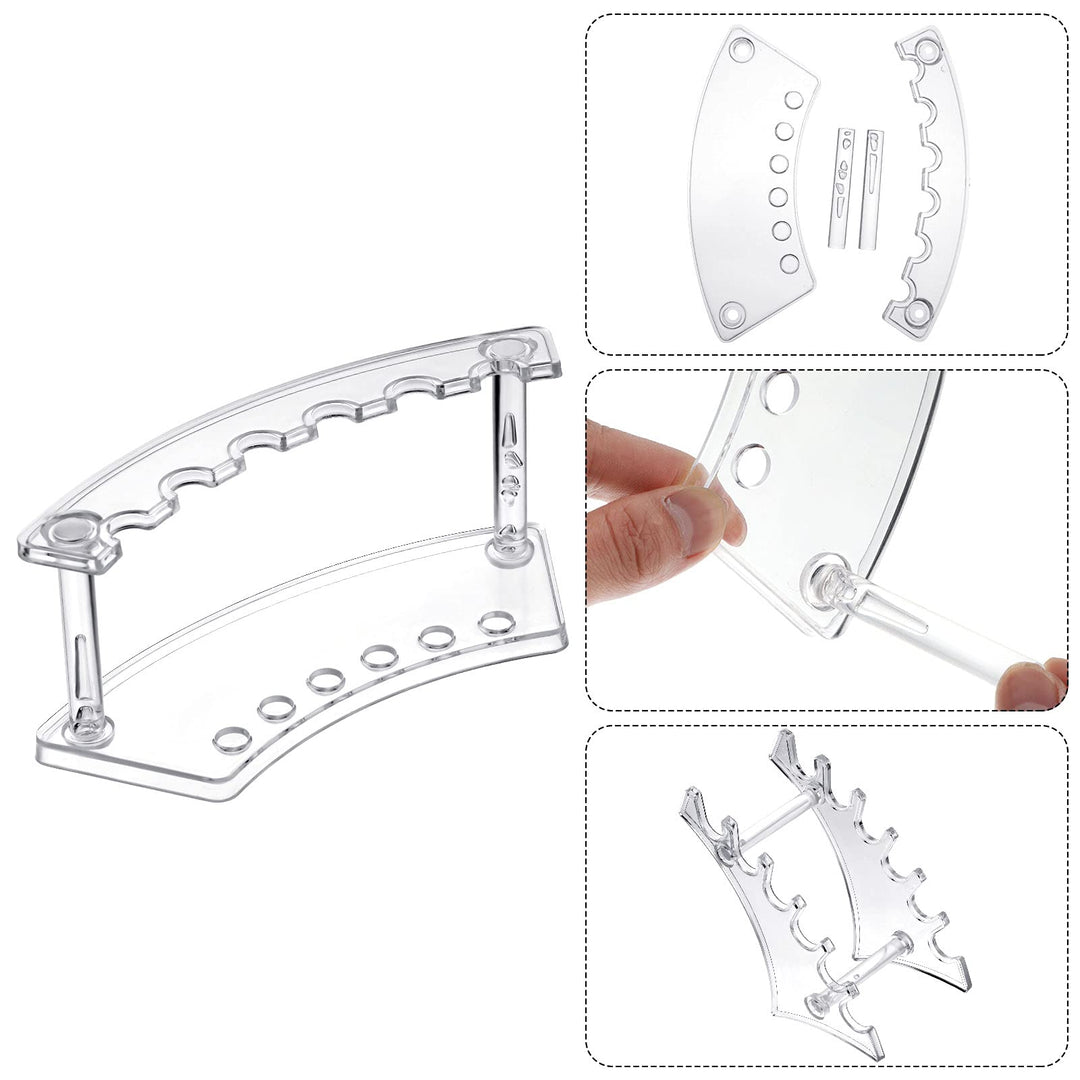 4 Pieces Pen Display Stand Acrylic pen Holder Clear Pen Stand Rack Organizer Nail Brush Holder Stand for Make Up Brush