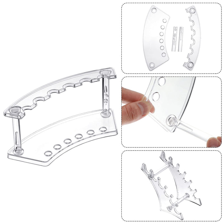 4 Pieces Pen Display Stand Acrylic pen Holder Clear Pen Stand Rack Organizer Nail Brush Holder Stand for Make Up Brush