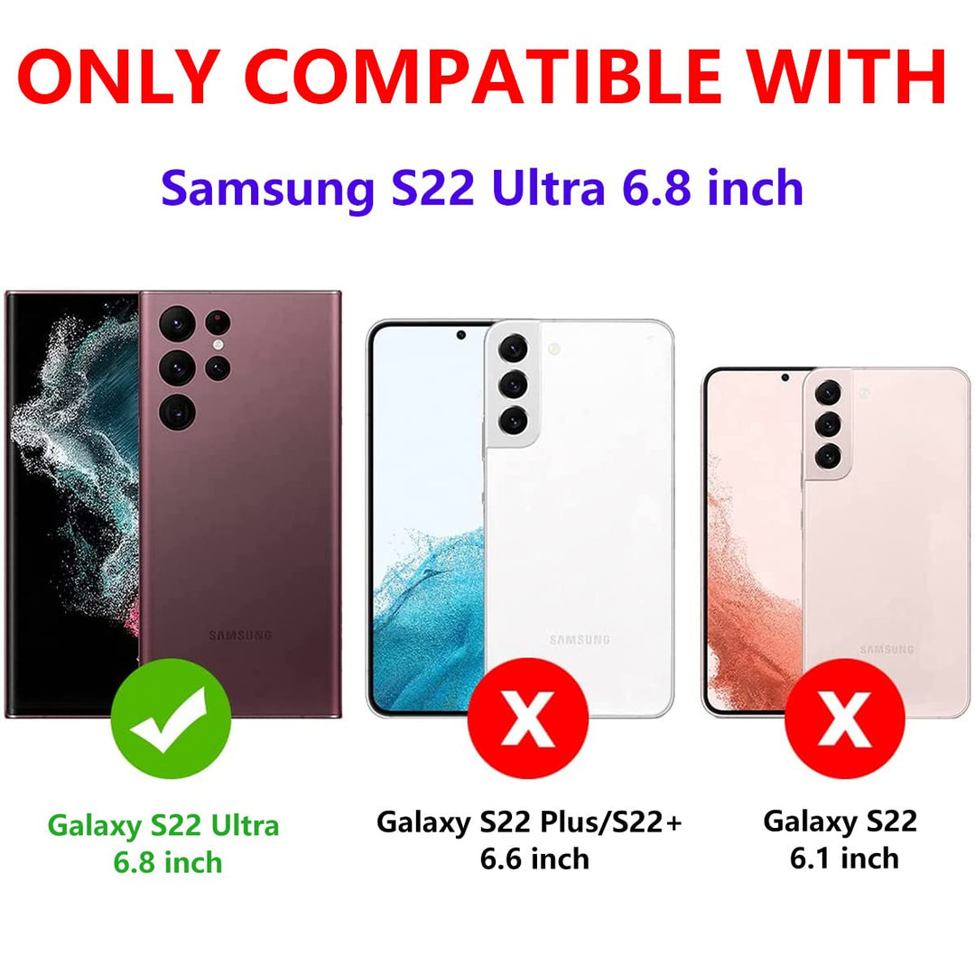 Military Grade Drop Impact for Samsung Galaxy S22 Ultra Case Galaxy S22 Ultra 5G Case 360 Metal Rotating Ring Kickstand Holder Armor Heavy Duty Shockproof Case for Galaxy S22 Ultra Phone Case (Black)