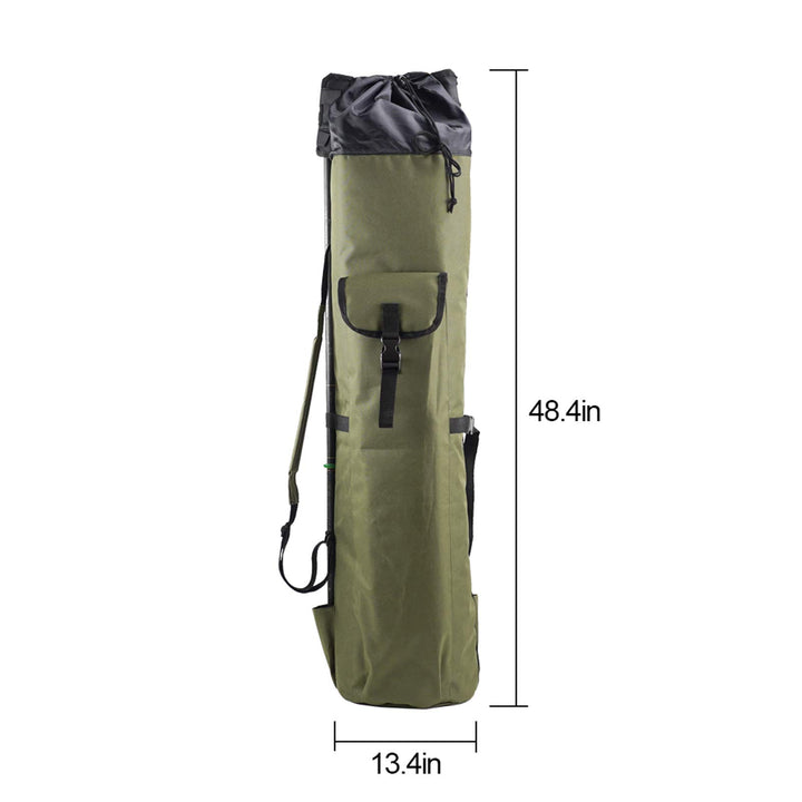 Fishing Rod Cases for Men, 48.5 x 13.5 Fishing Bag, Holds 5 Poles&Tackle, Fodable Fishing Rod & Reel Organizer