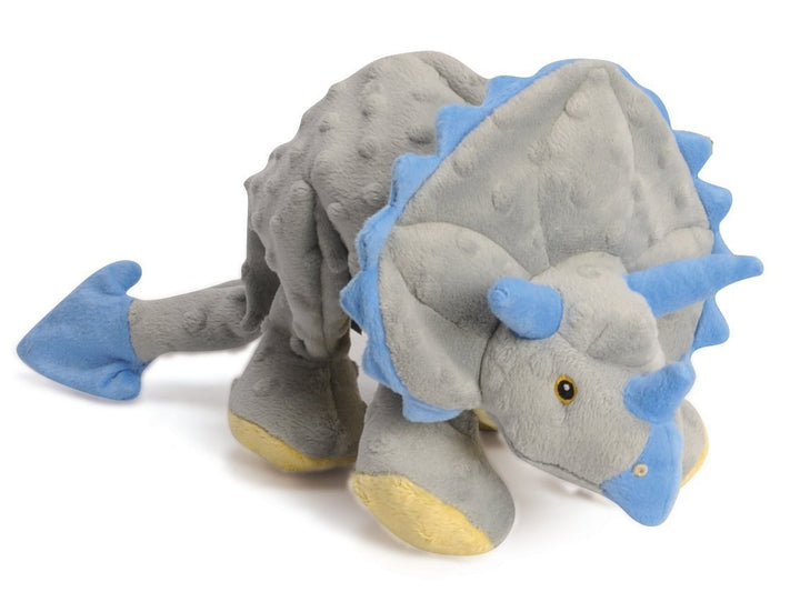 Dinos Frills Squeaky Plush Dog Toy, Chew Guard Technology - Gray, Large