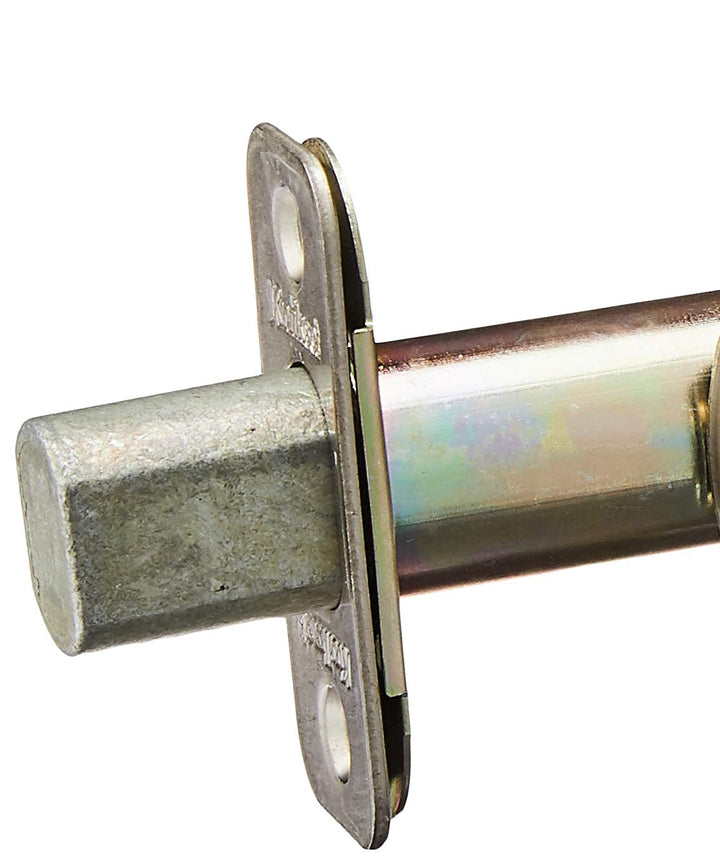 663 Deadbolt Unkeyed Deadbolt Lock, Satin Nickel Round Interior Turn Piece for Front Entry Door, with Latch and Adapter, No Exterior Assembly