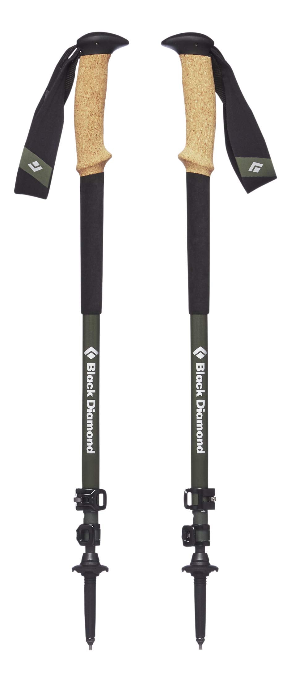 Black Diamond Alpine Carbon Cork Trekking Poles Pair of 2 Lightweight Carbon Fiber Hiking Sticks for Backpacking and Mountaineering - Tundra