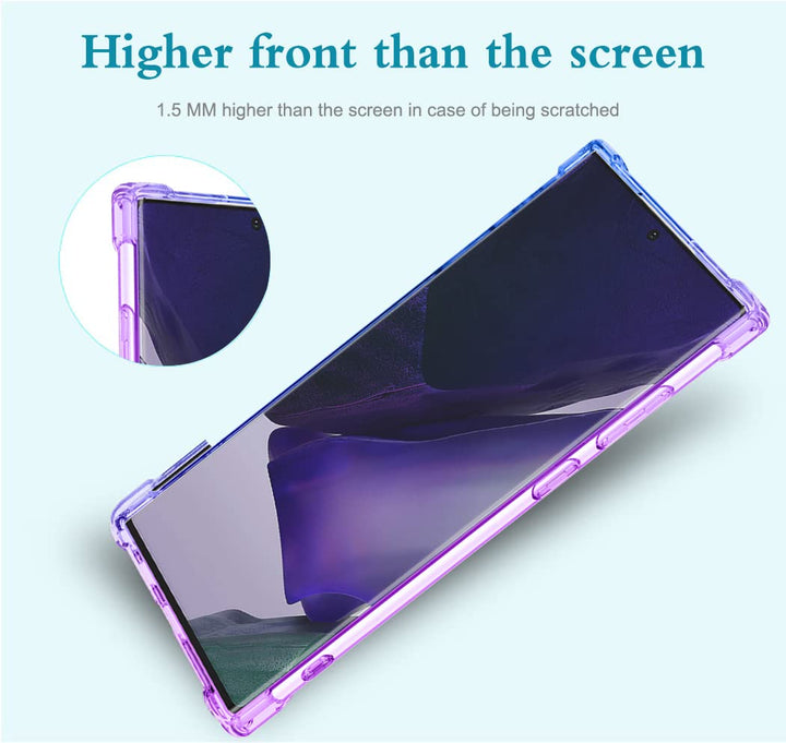 for Galaxy S22 Ultra Case,Samsung S22 Ultra Case, Cute Clear Gradient Slim Shockproof Soft Flexible TPU Back Phone Protective Cover for Samsung Galaxy S22 Ultra 5G (Purple/Blue)